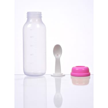 240ml Nursing  Bottle with Spoon-Pink