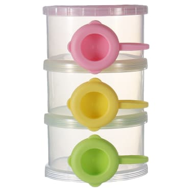 علبة حليب بودرة ثلاث طبقات-وردي