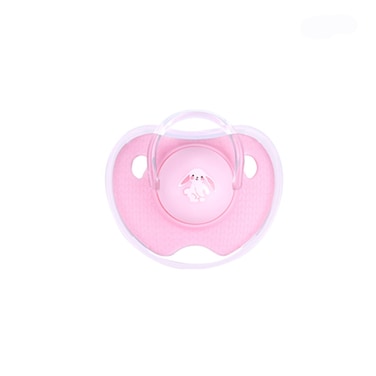 لهاية من السيليكون برأس مسطح من لوقو، 0+شهر، وردي