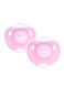 Luqu Pacifier Silicone Flat Head 6+m-Pink-Pack of 2