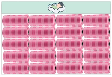 Amchi Baby Disposable Scented Bags pack of 20 rolls/400 Bags- Pink