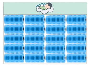 Amchi Baby Disposable Scented Bags pack of 20 rolls/400 Bags- Blue