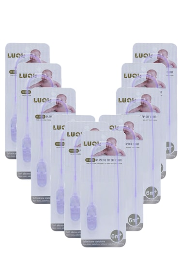 لوقو حامل لهاية من السيليكون - أرجواني - عبوة من 10 قطع