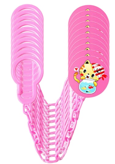 Luqu Pacifier Holder Chain-Pink-Pack of 10