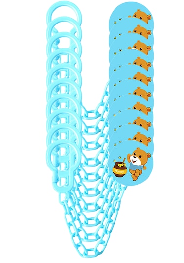 Luqu Pacifier Holder Chain-Blue-Pack of 10