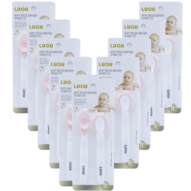 لوقو مجموعة ملاعق مستشعرة للحرارة- وردي - 10 مجموعة