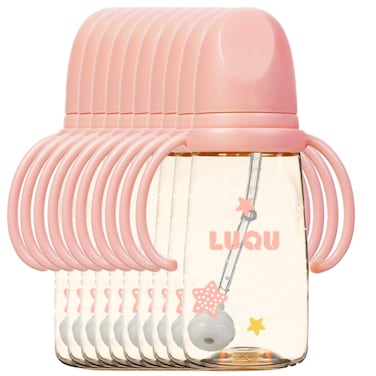 Feeding Bottle PPSU with Handle-200ml-Pink -Pack of 10