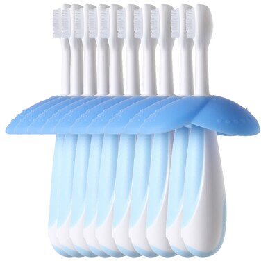 فرشاة أسنان السيليكون شكل زهرة أزرق-10 قطعة