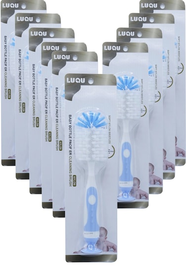 Bottle &amp; Nipple Cleaning Brush-Blue -Pack of 10