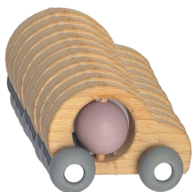 Silicone + Wood Teether- Car-Pack of 10
