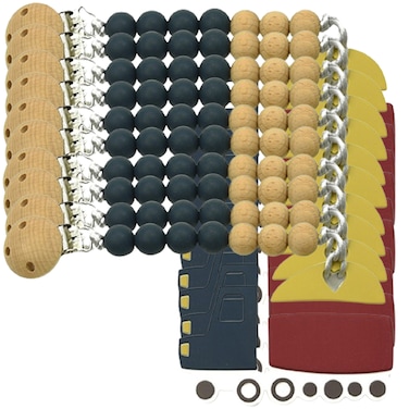 حامل لهاية سيليكون+خشب شكل شاحنة -10 قطعة