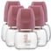 لوقو زجاجة رضاعة زجاجية ذات عنق قياسي، 80 مل، لون وردي، عبوة من 5 قطع