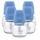 Luqu Glass Feeding Bottle Standard Neck 80ml-Blue-Pack of 5