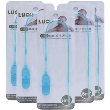 Luqu Pacifier Holder Silicone-Blue-Pack of 5