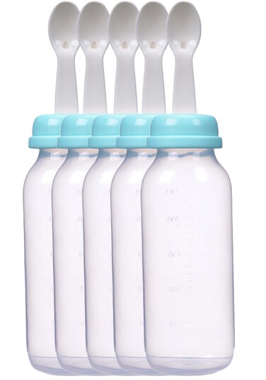 Food Feeder With Spoon 240ml Blue-pack of 5