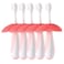 Tooth Brush Flower Shape Silicone Pink-Pack of 5