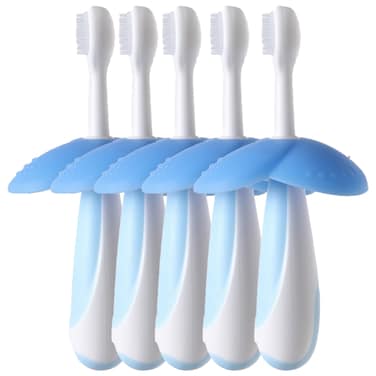 Tooth Brush Flower Shape Silicone Blue-Pack of 5