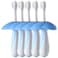 Tooth Brush Flower Shape Silicone Blue-Pack of 5