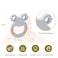 Silicone + Wood Teether- Head-Pack of 5