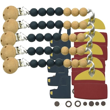 Silicone Pacifier Beads- Truck-Pack of 5