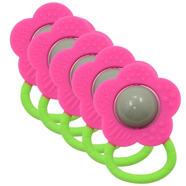 Silicone Rattle- Flower-Pack of 5