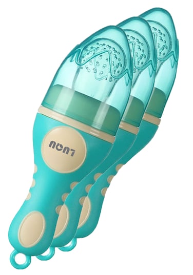 لوقو وحدة تغذية الفاكهة من السيليكون  - باللون الأزرق، عبوة من 3 قطع