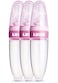 Luqu Food Feeder Silicone With Spoon-Pink-Pack of 3