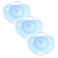 Luqu Pacifier Silicone Flat Head 0+m-Blue-Pack of 3