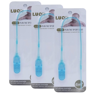 Luqu Pacifier Holder Silicone-Blue-Pack of 3