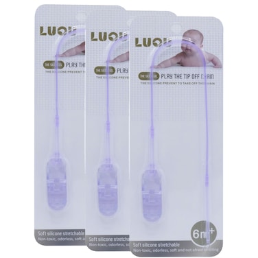 لوقو حامل لهاية من السيليكون - أرجواني - عبوة من 3 قطع