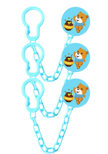 Luqu Pacifier Holder Chain-Blue-Pack of 3