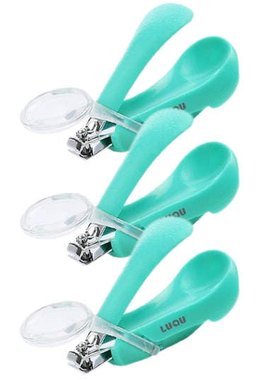 لوقو مقص أظافر مع عدسة مكبرة - أزرق - عبوة من 3 قطع