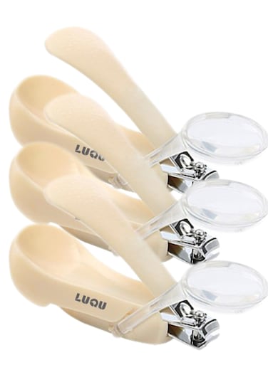 لوقو مقص أظافر مع عدسة مكبرة - أصفر - عبوة من 3 قطع