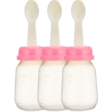 Food Feeder With Spoon 120ml Pink-pack of 3