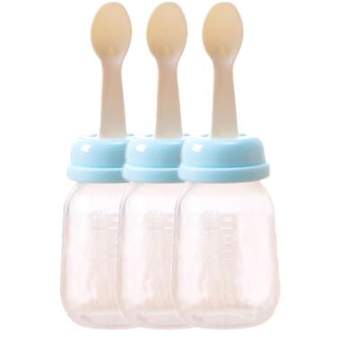 Food Feeder With Spoon 120ml Blue-pack of 3