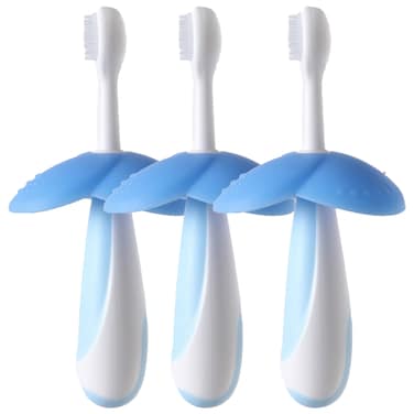 Tooth Brush Flower Shape Silicone Blue-Pack of 3