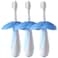 Tooth Brush Flower Shape Silicone Blue-Pack of 3