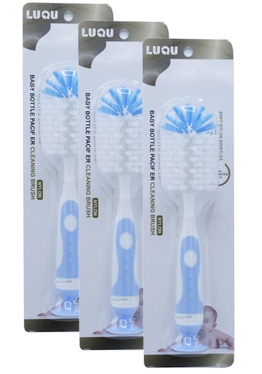 Bottle &amp; Nipple Cleaning Brush-Blue -Pack of 3