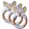 Silicone + Wood Teether- Face-Pack of 3