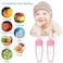Luqu Food Feeder Silicone With Spoon-Pink-Pack of 2