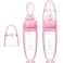 Luqu Food Feeder Silicone With Spoon-Pink-Pack of 2