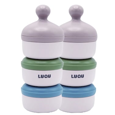 حاوية حليب مجفّف - طقم من 3 طبقات ازرق - 2 قطعة