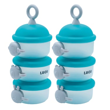 حاوية مسحوق الحليب بفتحة جانبية أزرق- 2 قطعة