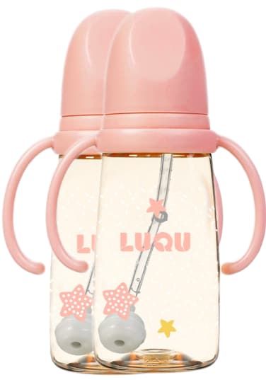 Feeding Bottle PPSU with Handle-200ml-Pink -Pack of 2