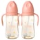 Feeding Bottle PPSU With Handle-300ml-Pink-Pack of 2