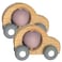 Silicone + Wood Teether- Car-Pack of 2