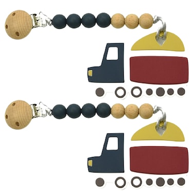 Silicone Pacifier Beads- Truck-Pack of 2