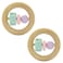 Silicone + Wood Teether- Circle-Pack of 2