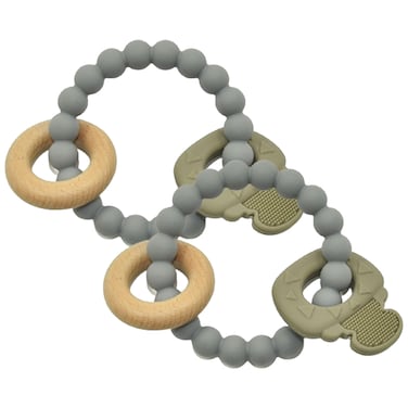 عضاضة خشبية + سيليكون - سمكة - 2 قطعة