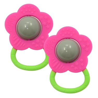 Silicone Rattle- Flower-Pack of 2